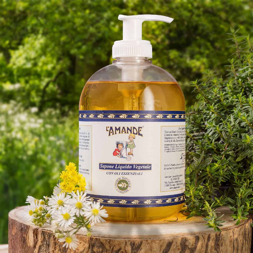 L'amande Sapone liquido vegetale con oli essenziali Soddisfazione Garantita