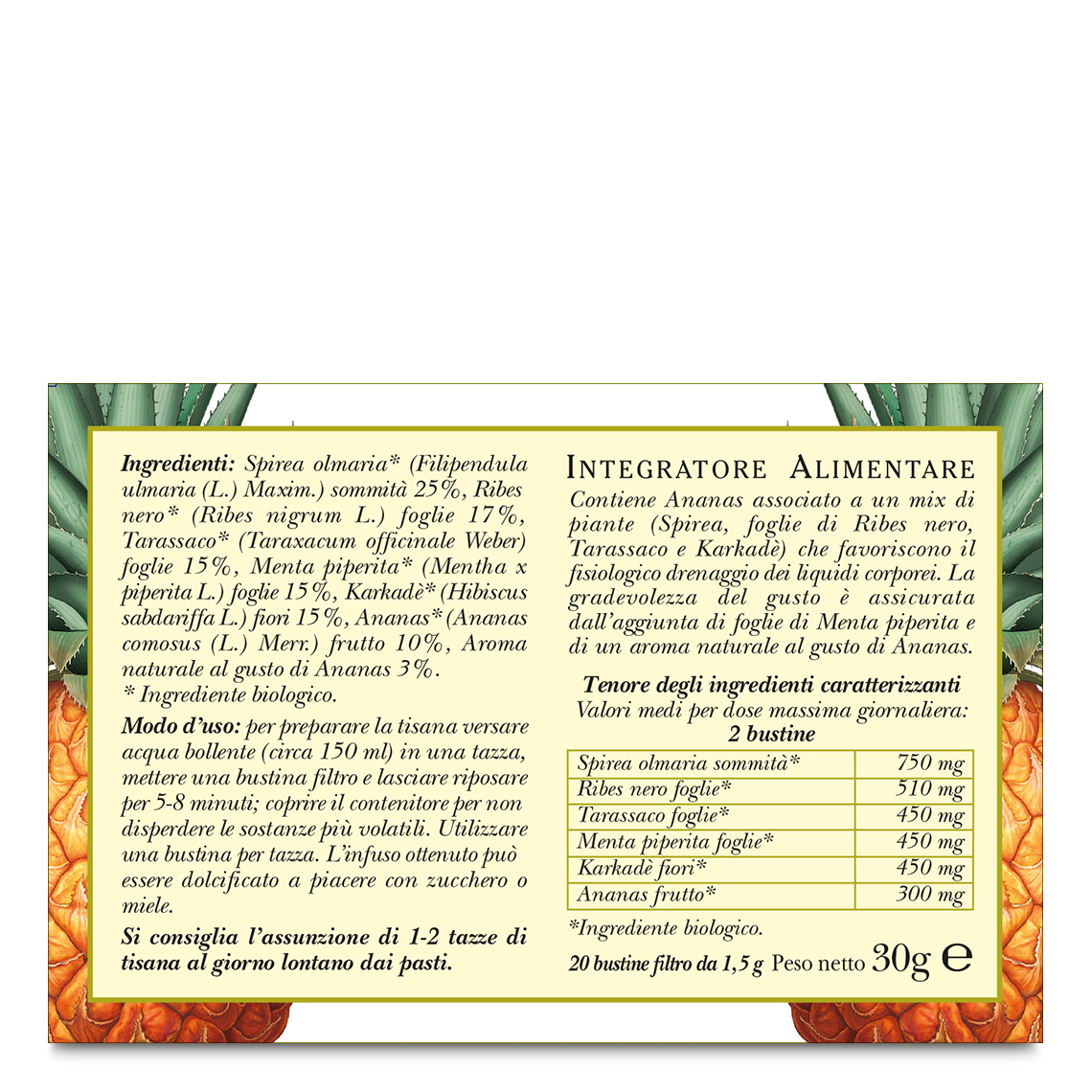 L'erbolario Tisana biologica Ananas Cell Grande vendita