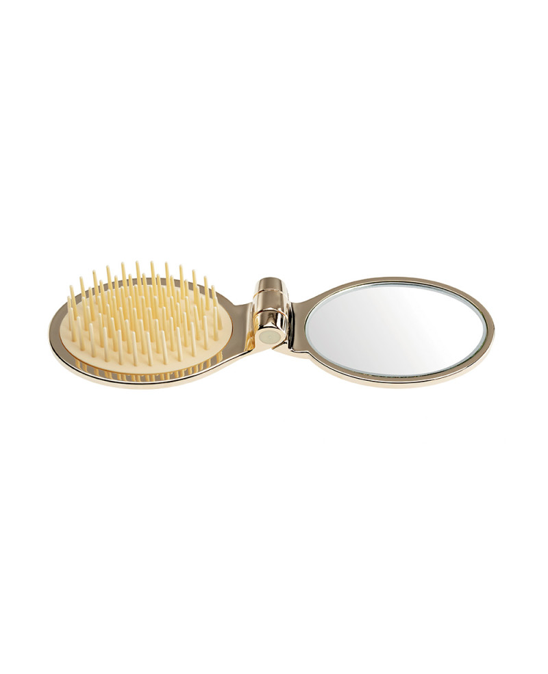 Janeke Spazzola pieghevole, dorata con specchio 70x50 - cod. AUSP03 In Linea