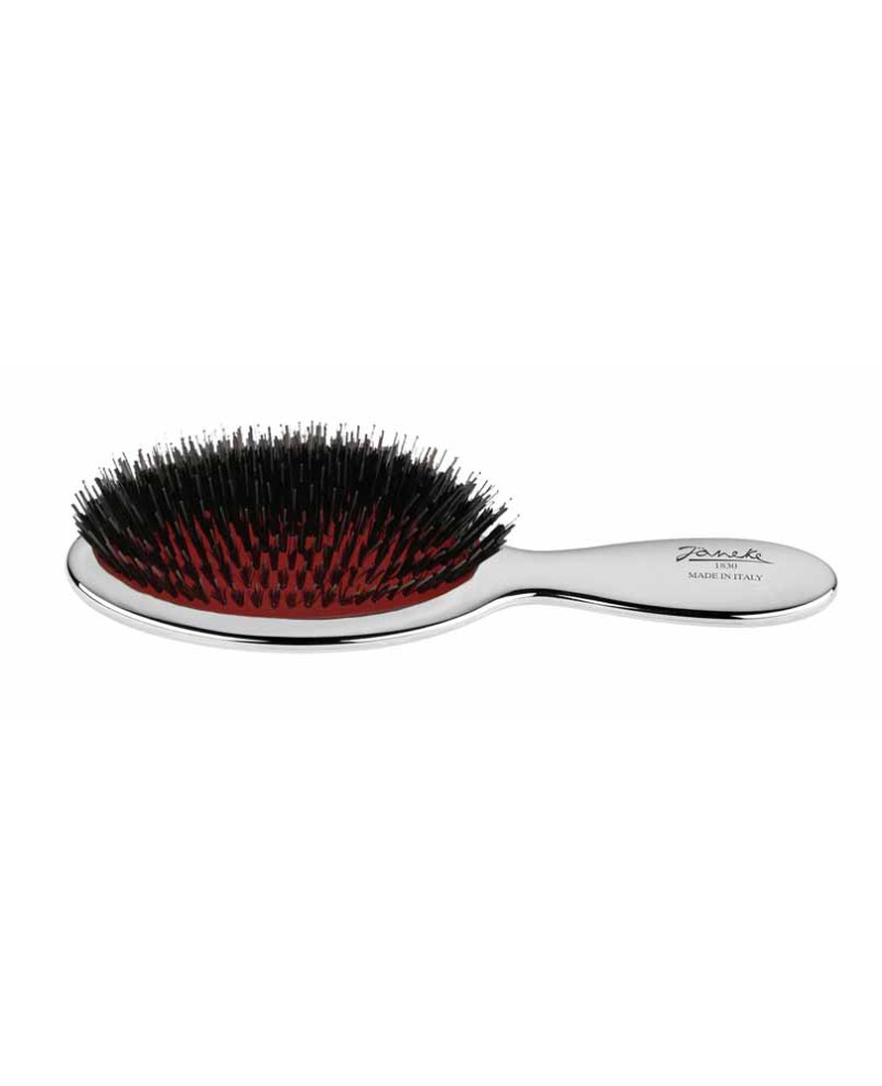 Janeke Spazzola piccola con setole e rinforzo nylon, colorazione argento - cod. CRSP21M Promozione