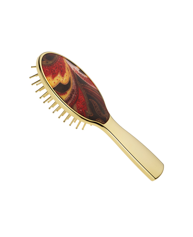 Janeke Spazzola piccola dorata con inserto kashmir - cod. AUSP231G KAS Prezzo Ridotto