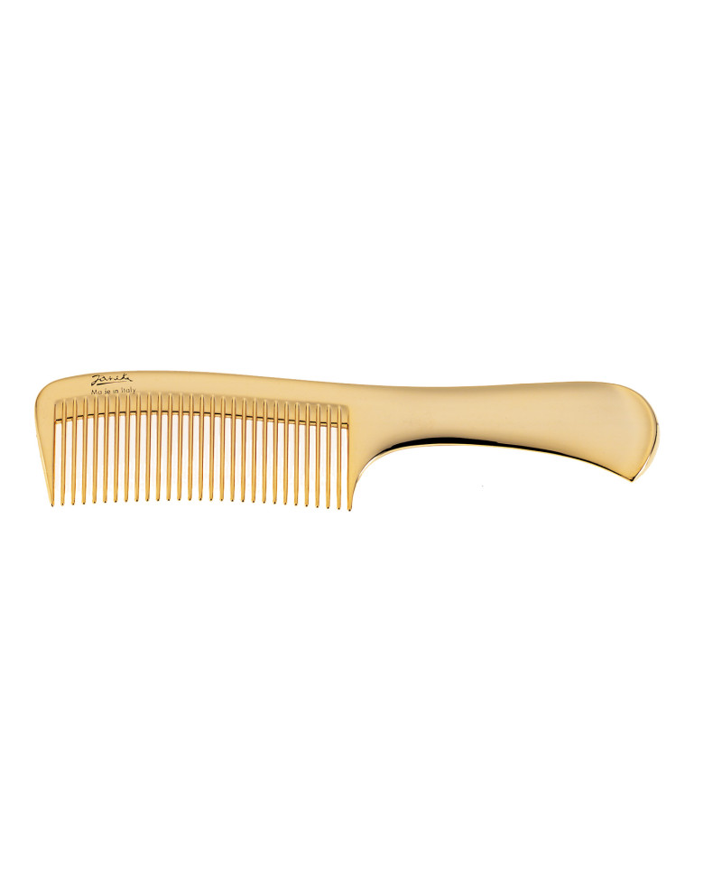 Janeke Golden wide-teeth comb with handle 22x4,5 cm - COD. AU825 Presa
