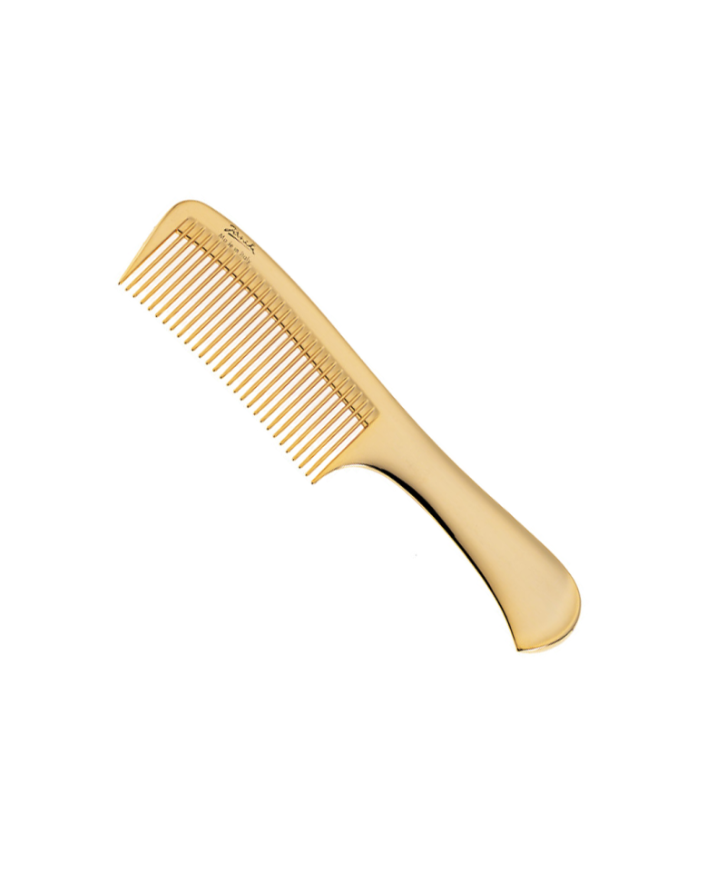 Janeke Golden wide-teeth comb with handle 22x4,5 cm - COD. AU825 Presa
