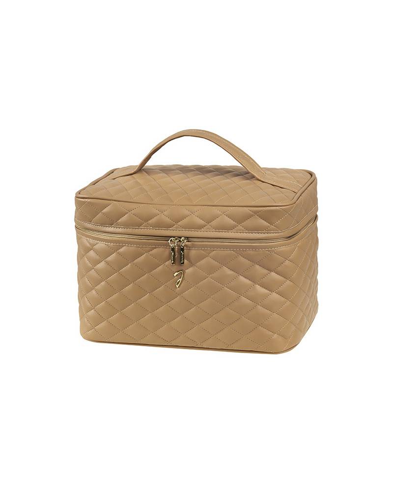 Janeke Beauty da viaggio grande trapuntato cuoio - cod. A6151VT CUO