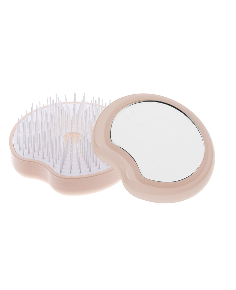 Janeke Spazzola Pomme Brush, compatta ed ergonomica con impugnatura palmare e specchio diametro 84, colore arancione - cod. 93SP228 ARA Convenienza