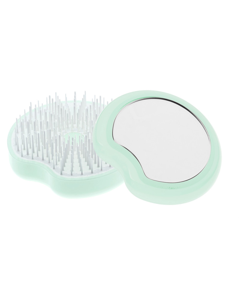 Janeke Spazzola Pomme Brush, compatta ed ergonomica con impugnatura palmare e specchio, diametro 84, colore turchese - cod. 93SP228 TSE Presa