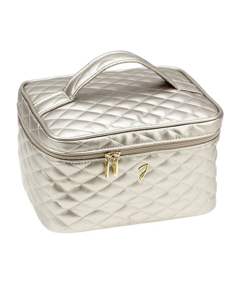 Janeke Beauty da viaggio trapuntato grande, bronzo - cod. A6151VT BRO Nuova
