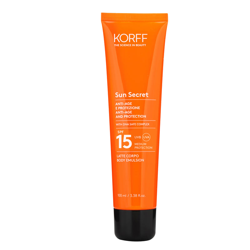 Korff Sun secret latte solare corpo protettivo ed anti-age spf15