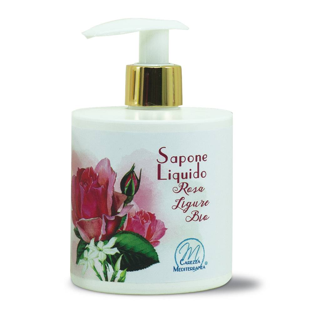 Pilogen Carezza Sapone Liquido alla Rosa Ligure BIO 350ml - Carezza Mediterranea Vendite Flash