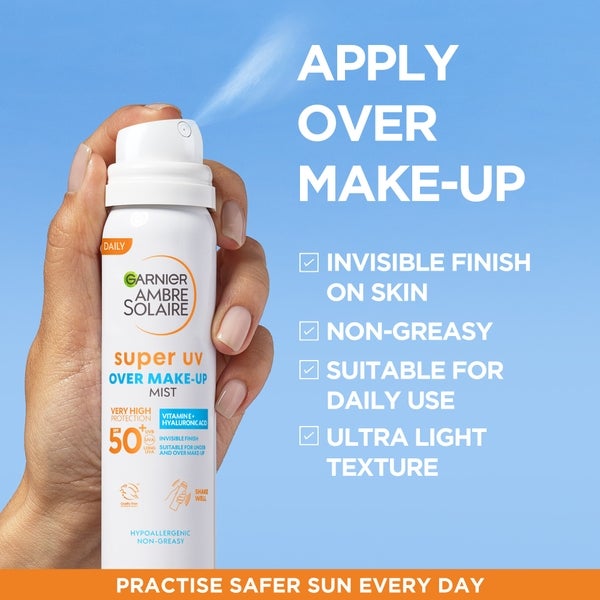 Garnier Over Makeup Super Spray Protezione UV SPF50 Garnier Ambre Solaire 75ml Promozione Limitata