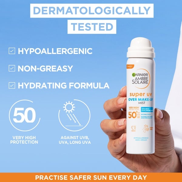 Garnier Over Makeup Super Spray Protezione UV SPF50 Garnier Ambre Solaire 75ml Promozione Limitata