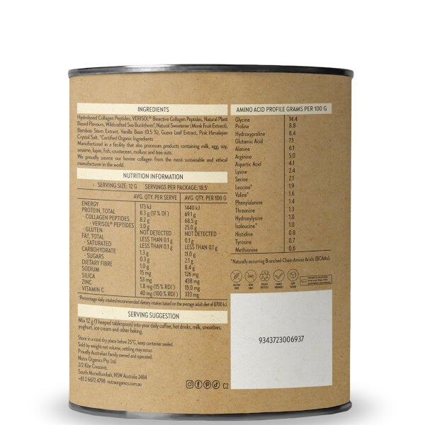 Nutra Organics Nutra Organics Collagen Beauty Supplements - Vanilla 225g In Saldo