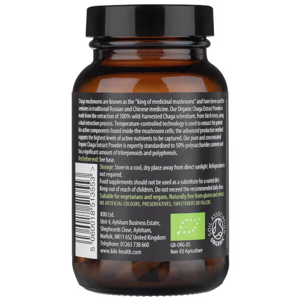 KIKI Health KIKI Health Organic Chaga Extract Mushroom (60 Vegicaps) Promozione temporanea