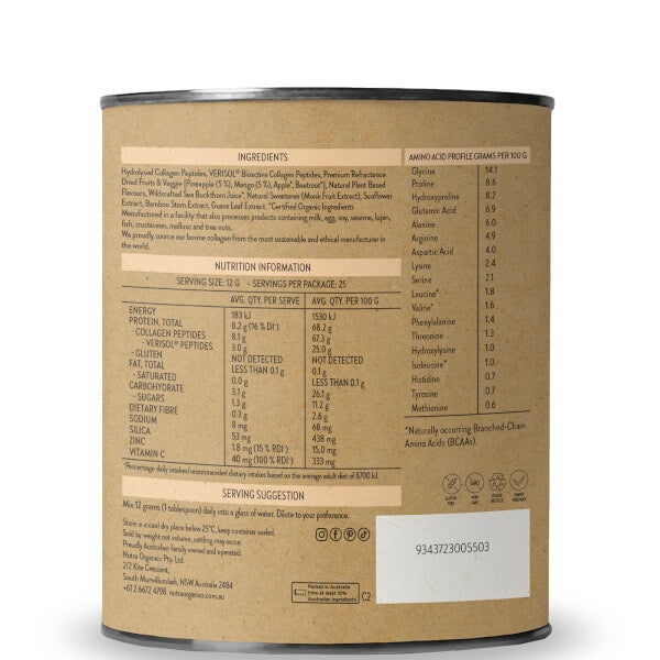 Nutra Organics Nutra Organics Collagen Beauty - Tropical 300g Fino al 65% di sconto
