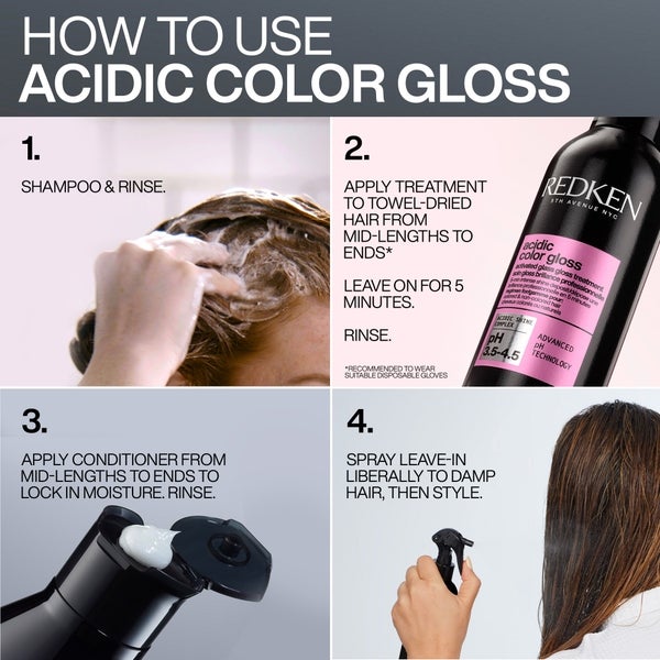 Redken Redken Acidic Color Gloss Shampoo and Conditioner 300ml Colour Protection Routine for Glass-Like Shine Presa