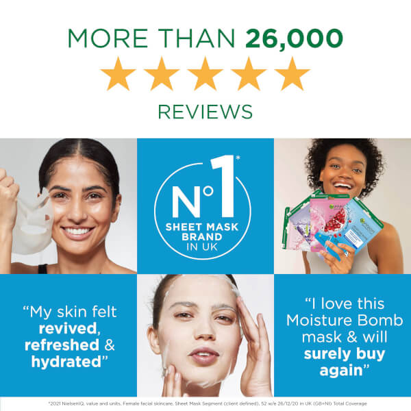 Garnier Garnier Moisture Bomb maschera viso idratante in tessuto al melograno Offerte