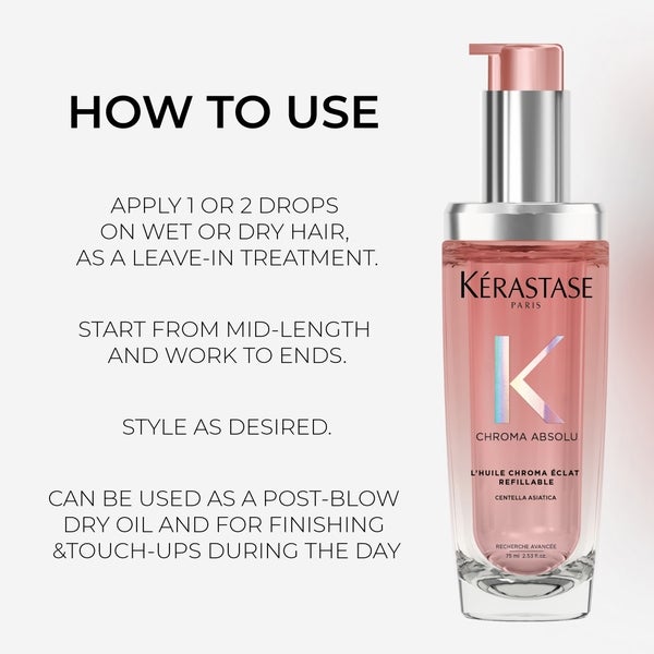 Kerastase Kérastase Chroma Absolu Refillable Hair Oil 75ml And 30ml Duo For Colour Treated Hair Offerta Anniversario