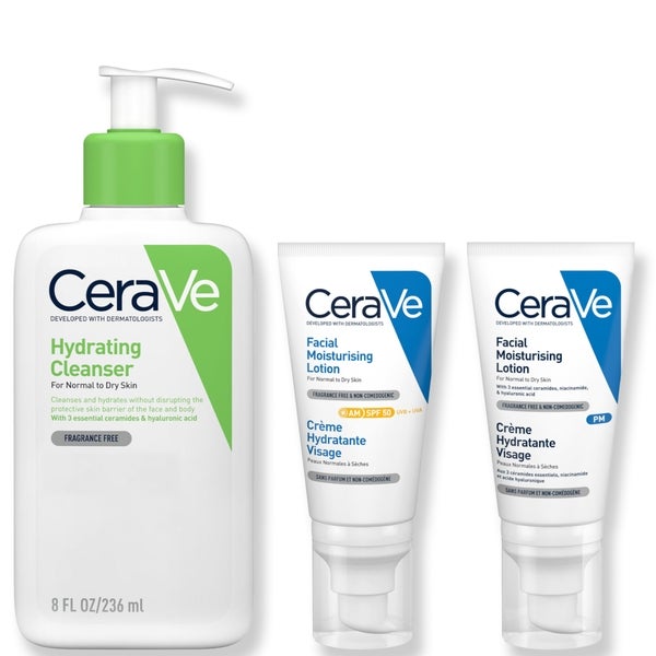 CeraVe CeraVe Exclusive Skincare Routine Simplified Set for Face Cleansing & Moisturising with Hyaluronic Acid SPF & Niacinamide Prezzo basso