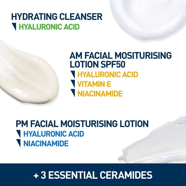 CeraVe CeraVe Exclusive Skincare Routine Simplified Set for Face Cleansing & Moisturising with Hyaluronic Acid SPF & Niacinamide Prezzo basso