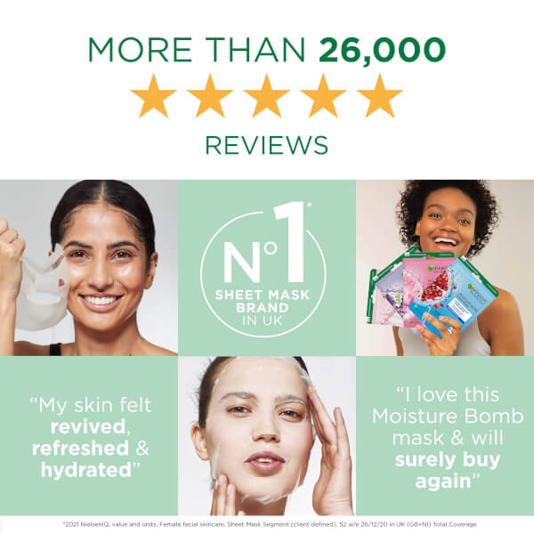 Garnier Garnier Moisture Bomb Green Tea Hydrating Face Sheet Mask for Combination Skin 32g Fornitura limitata