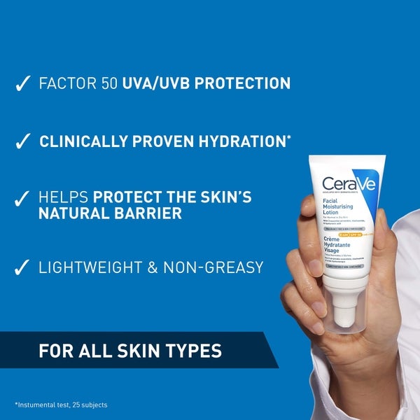 CeraVe CeraVe AM Lozione Idratante Viso SPF50 per Pelle da Normale a Secca 52ml Acquista Ora