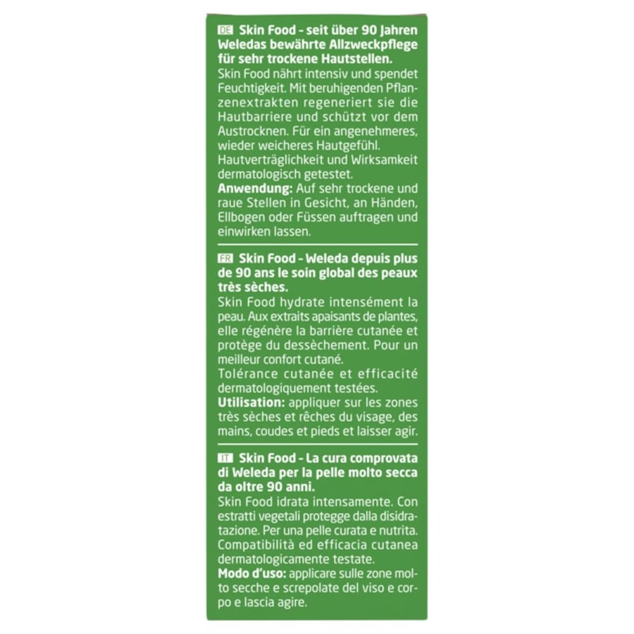 Weleda Intensive care Trattamento intensivo ricco per pelli molto secche e ruvide Skin Food Negozi Online