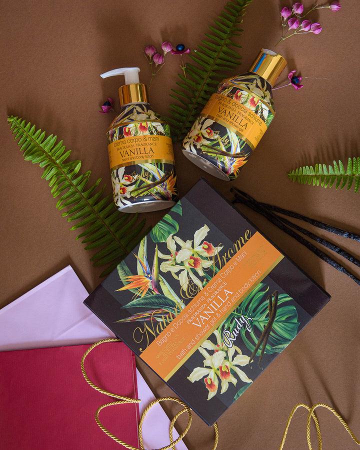 Rudy Profumi Scatola regalo con Crema Corpo & Mani + Bagno & Doccia Schiuma 250 mLNature&AromeLinea Vanilla I Più Venduti