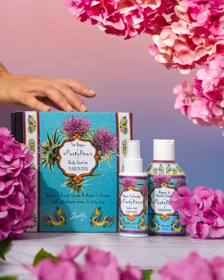 Rudy Profumi Scatola regalo con Bagno & Doccia Schiuma 250 mL + Acqua Profumata 100 mLLe Maioliche di RudyLinea Portofino Sconto